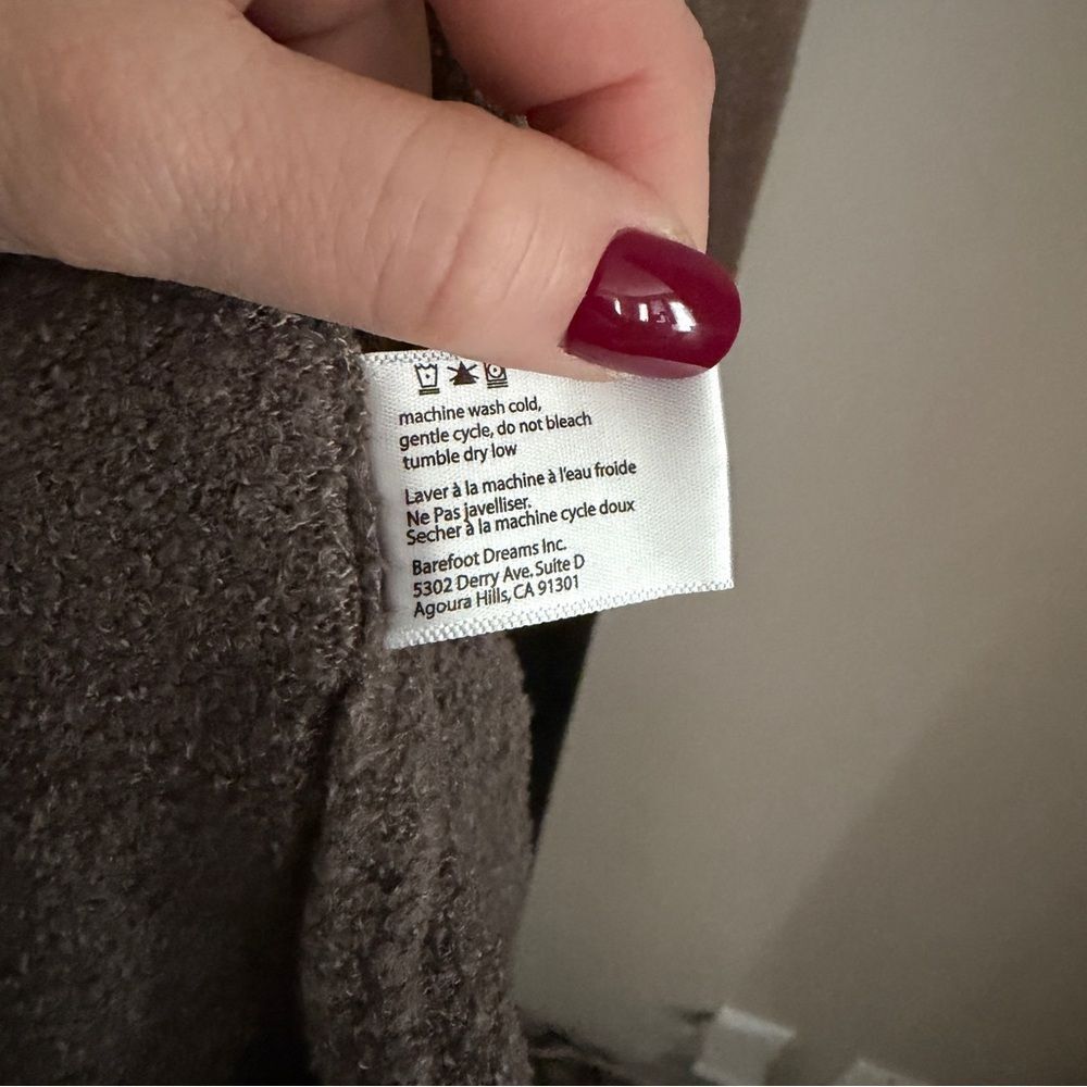 Barefoot Dreams CozyChic Lite Ombre Calypso Wrap Cardigan Stone Cocoa S/M - Picture 7 of 8